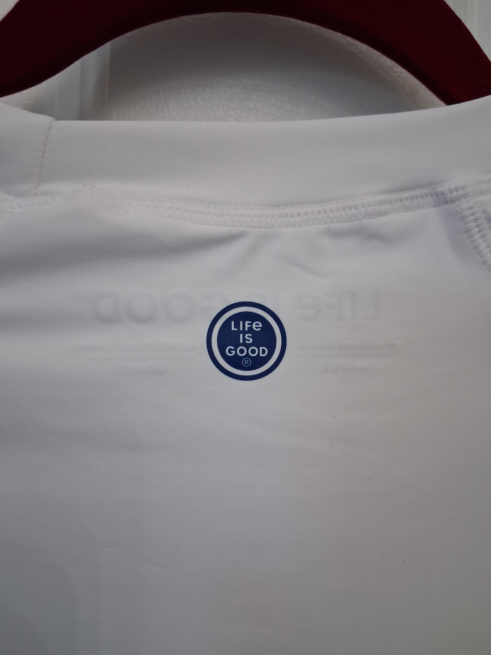 Life Is Good Women's White Rash Guard with Flag Flip-Flop Graphic - Picture 5 of 9